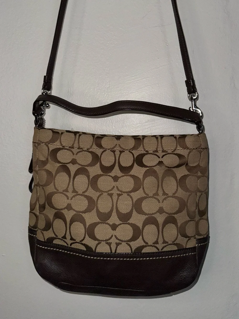 Y2K Coach Signature Canvas Convertible Crossbody Bag